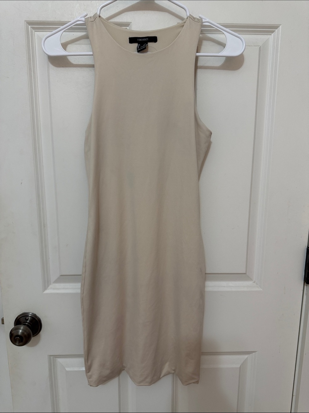 Forever 21 Neutral Beige Sleeveless Bodycon Dress size medium